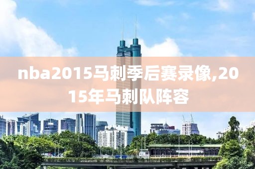 nba2015马刺季后赛录像,2015年马刺队阵容