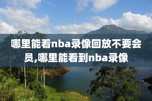 哪里能看nba录像回放不要会员,哪里能看到nba录像