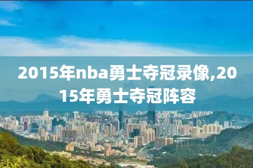 2015年nba勇士夺冠录像,2015年勇士夺冠阵容