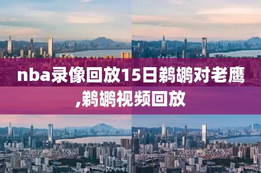 nba录像回放15日鹈鹕对老鹰,鹈鹕视频回放