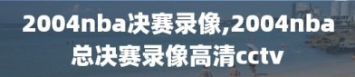 2004nba决赛录像,2004nba总决赛录像高清cctv