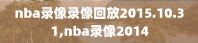 nba录像录像回放2015.10.31,nba录像2014