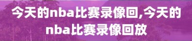 今天的nba比赛录像回,今天的nba比赛录像回放
