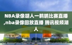 NBA录像胡人一鹈鹕比赛直播,nba录像回放直播 腾讯视频湖人