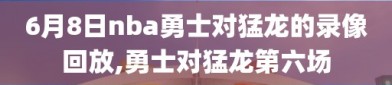 6月8日nba勇士对猛龙的录像回放,勇士对猛龙第六场