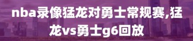 nba录像猛龙对勇士常规赛,猛龙vs勇士g6回放