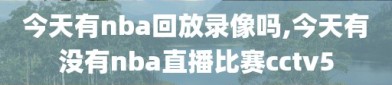 今天有nba回放录像吗,今天有没有nba直播比赛cctv5