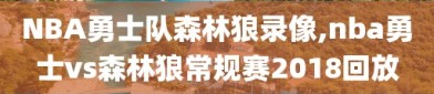 NBA勇士队森林狼录像,nba勇士vs森林狼常规赛2018回放