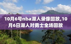 10月6号nba湖人录像回放,10月6日湖人对勇士全场回放