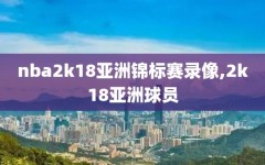 nba2k18亚洲锦标赛录像,2k18亚洲球员