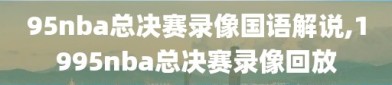 95nba总决赛录像国语解说,1995nba总决赛录像回放
