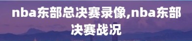 nba东部总决赛录像,nba东部决赛战况