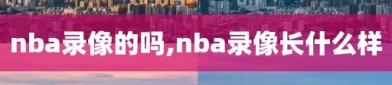 nba录像的吗,nba录像长什么样