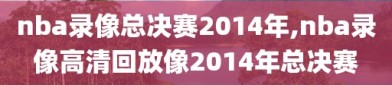 nba录像总决赛2014年,nba录像高清回放像2014年总决赛