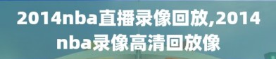 2014nba直播录像回放,2014nba录像高清回放像