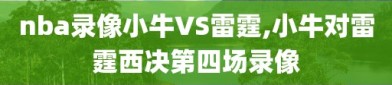 nba录像小牛VS雷霆,小牛对雷霆西决第四场录像