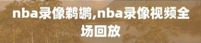 nba录像鹈鹕,nba录像视频全场回放