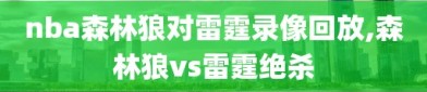 nba森林狼对雷霆录像回放,森林狼vs雷霆绝杀
