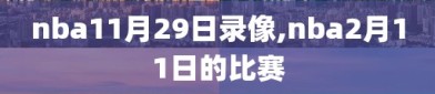 nba11月29日录像,nba2月11日的比赛