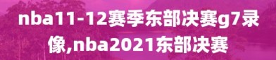nba11-12赛季东部决赛g7录像,nba2021东部决赛