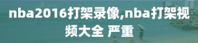 nba2016打架录像,nba打架视频大全 严重