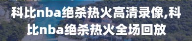 科比nba绝杀热火高清录像,科比nba绝杀热火全场回放