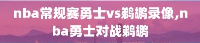 nba常规赛勇士vs鹈鹕录像,nba勇士对战鹈鹕