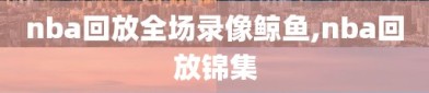 nba回放全场录像鲸鱼,nba回放锦集