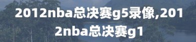 2012nba总决赛g5录像,2012nba总决赛g1