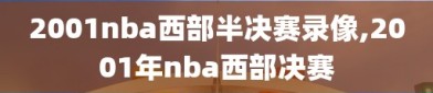 2001nba西部半决赛录像,2001年nba西部决赛