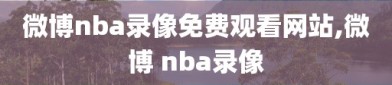 微博nba录像免费观看网站,微博 nba录像