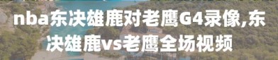 nba东决雄鹿对老鹰G4录像,东决雄鹿vs老鹰全场视频