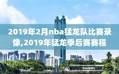 2019年2月nba猛龙队比赛录像,2019年猛龙季后赛赛程