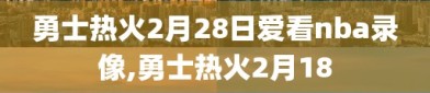 勇士热火2月28日爱看nba录像,勇士热火2月18