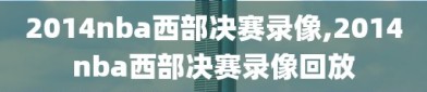 2014nba西部决赛录像,2014nba西部决赛录像回放