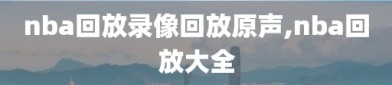nba回放录像回放原声,nba回放大全