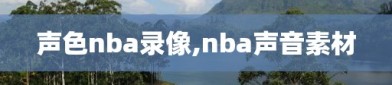 声色nba录像,nba声音素材
