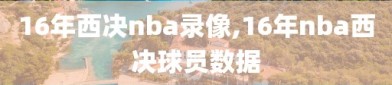 16年西决nba录像,16年nba西决球员数据
