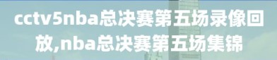 cctv5nba总决赛第五场录像回放,nba总决赛第五场集锦