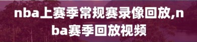 nba上赛季常规赛录像回放,nba赛季回放视频
