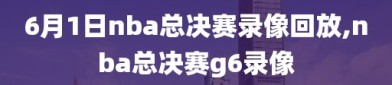 6月1日nba总决赛录像回放,nba总决赛g6录像