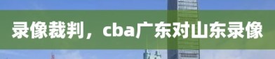 录像裁判，cba广东对山东录像