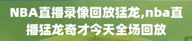 NBA直播录像回放猛龙,nba直播猛龙奇才今天全场回放
