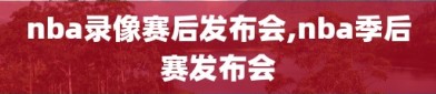 nba录像赛后发布会,nba季后赛发布会