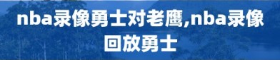 nba录像勇士对老鹰,nba录像回放勇士