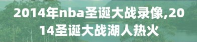 2014年nba圣诞大战录像,2014圣诞大战湖人热火