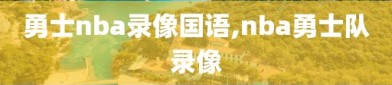 勇士nba录像国语,nba勇士队录像