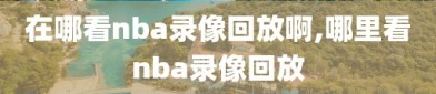 在哪看nba录像回放啊,哪里看nba录像回放