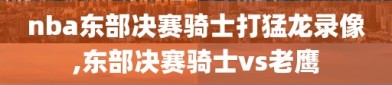 nba东部决赛骑士打猛龙录像,东部决赛骑士vs老鹰