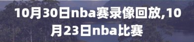 10月30日nba赛录像回放,10月23日nba比赛